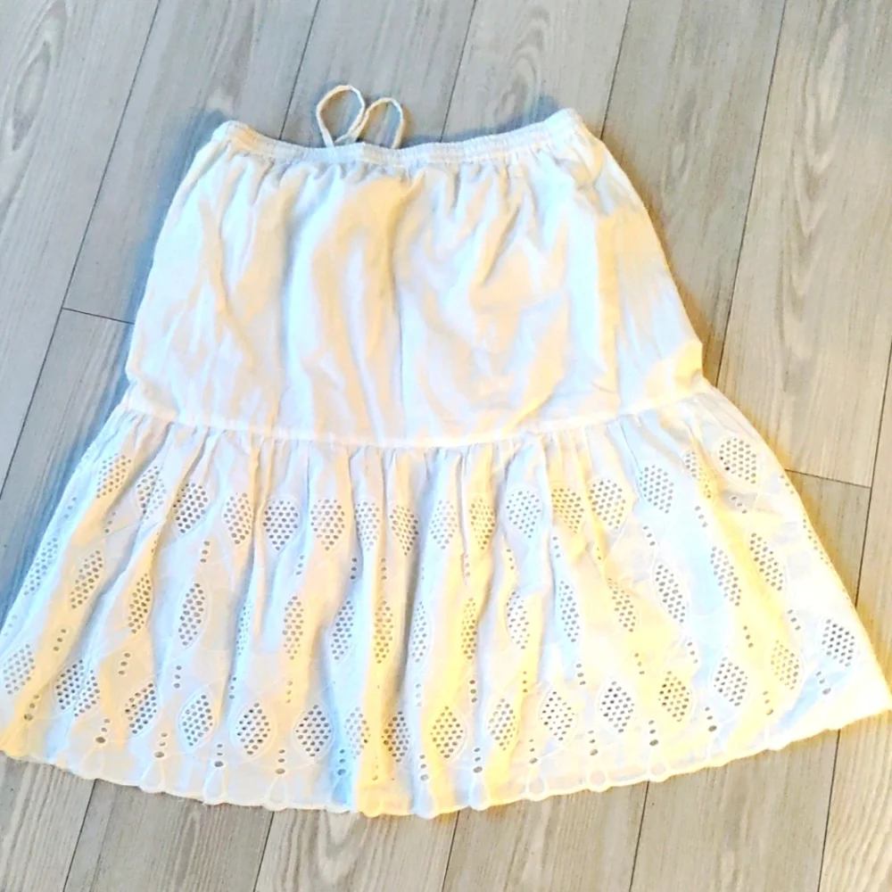 Women's studio West white cotton boho skirt size medium